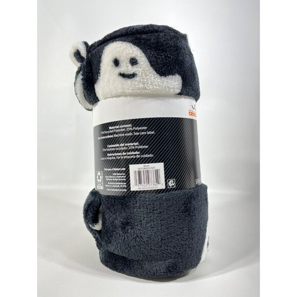 Halloween GHOSTS Plush Throw Blanket 50" x 60" Black - Picture 8 of 8